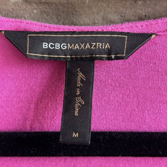 BCBGMaxAzria Fuchsia V Neck CrossWrap Sleeveless Top Size Medium - Picture 5 of 6
